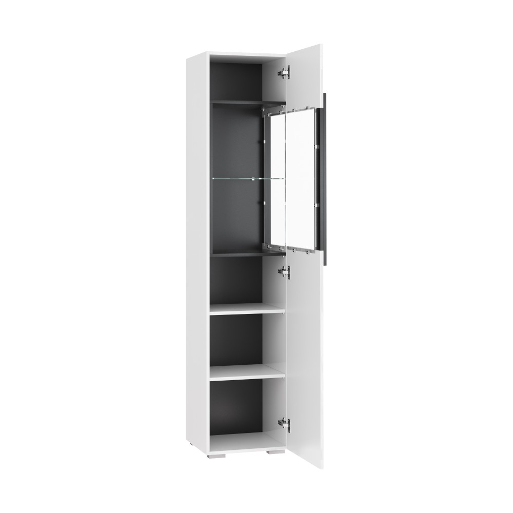 Шкаф-витрина правая Вива Элеганте Белый глянец / чёрный матовый купить ...