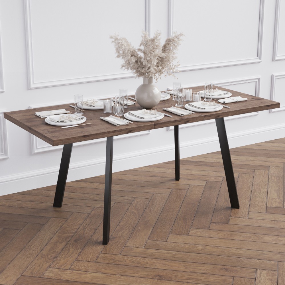 Стол обеденный раздвижной ROM-140 Черный / Дуб винтажный купить в ...