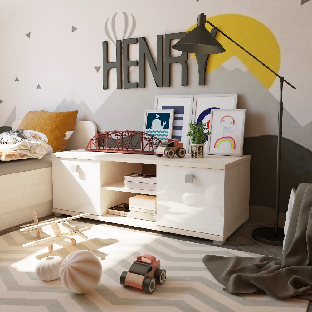 Тумба под телевизор Тиана Дуб молочный белый (ал) купить в Москве ...