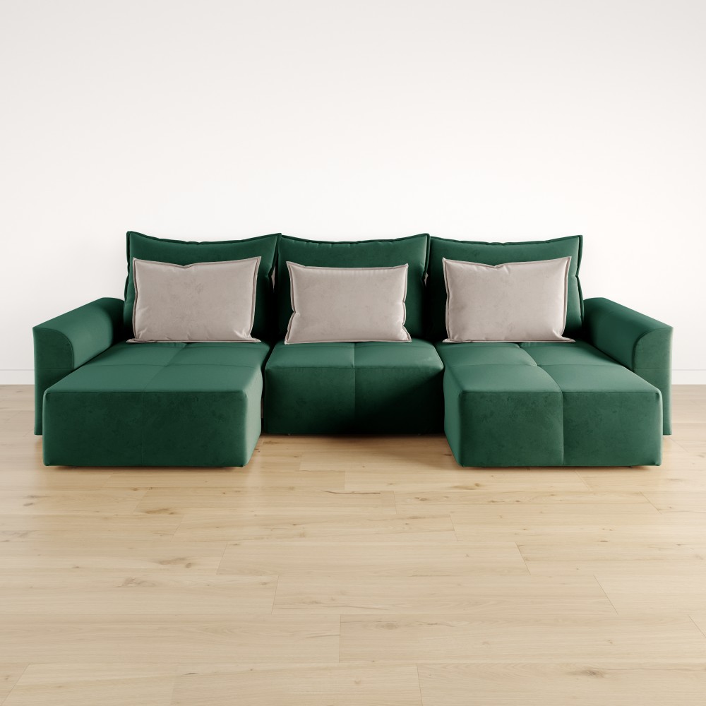 Диван угловой П-образный Сильвер в стиле современный, с механизмом ...