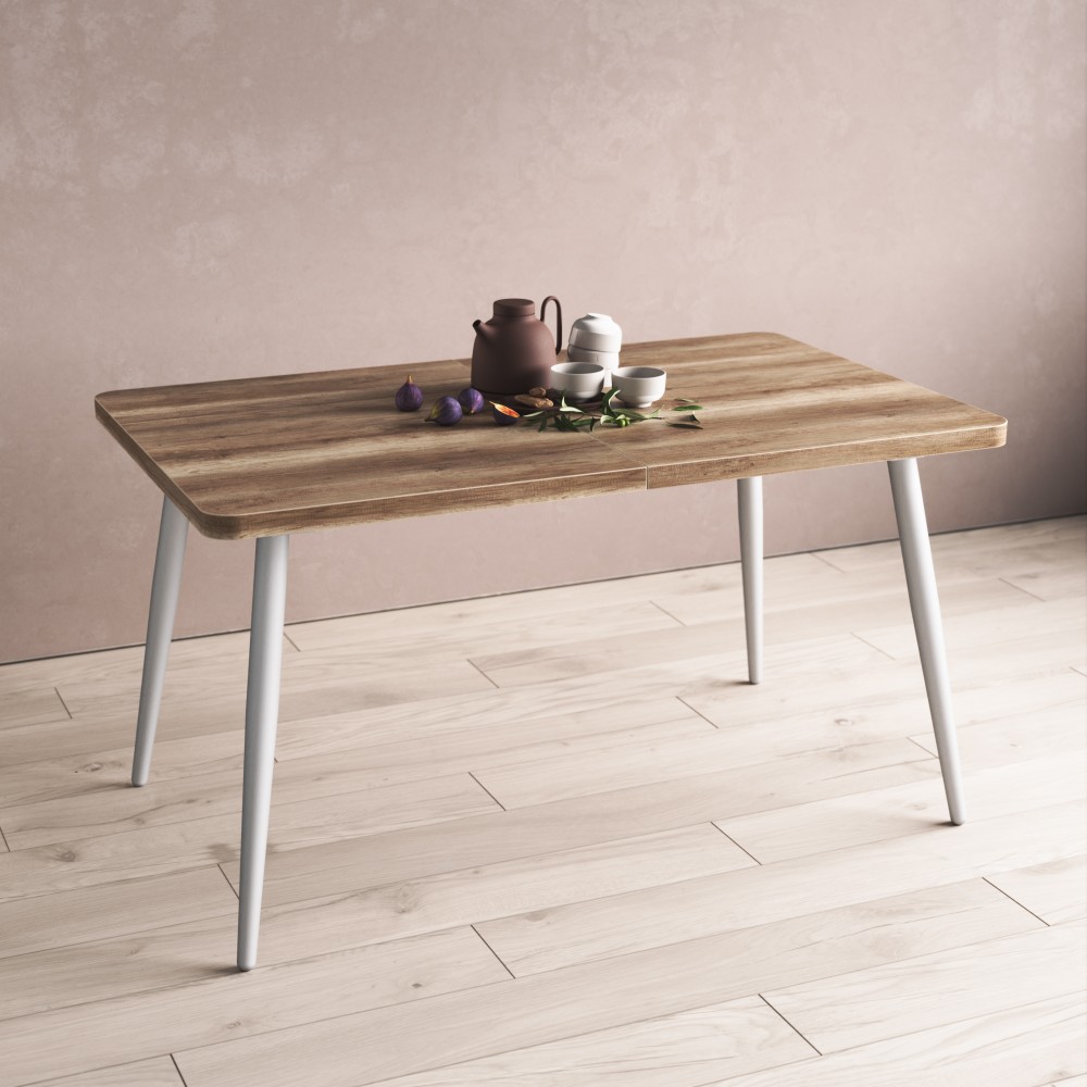 Стол обеденный раздвижной Лоран-140 Белый / Дуб каньон купить в Москве ...