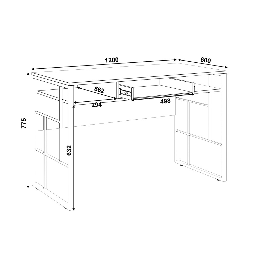 Письменный стол Кассия 1,2 Черный / Дуб вотан купить в Москве — цена от ...