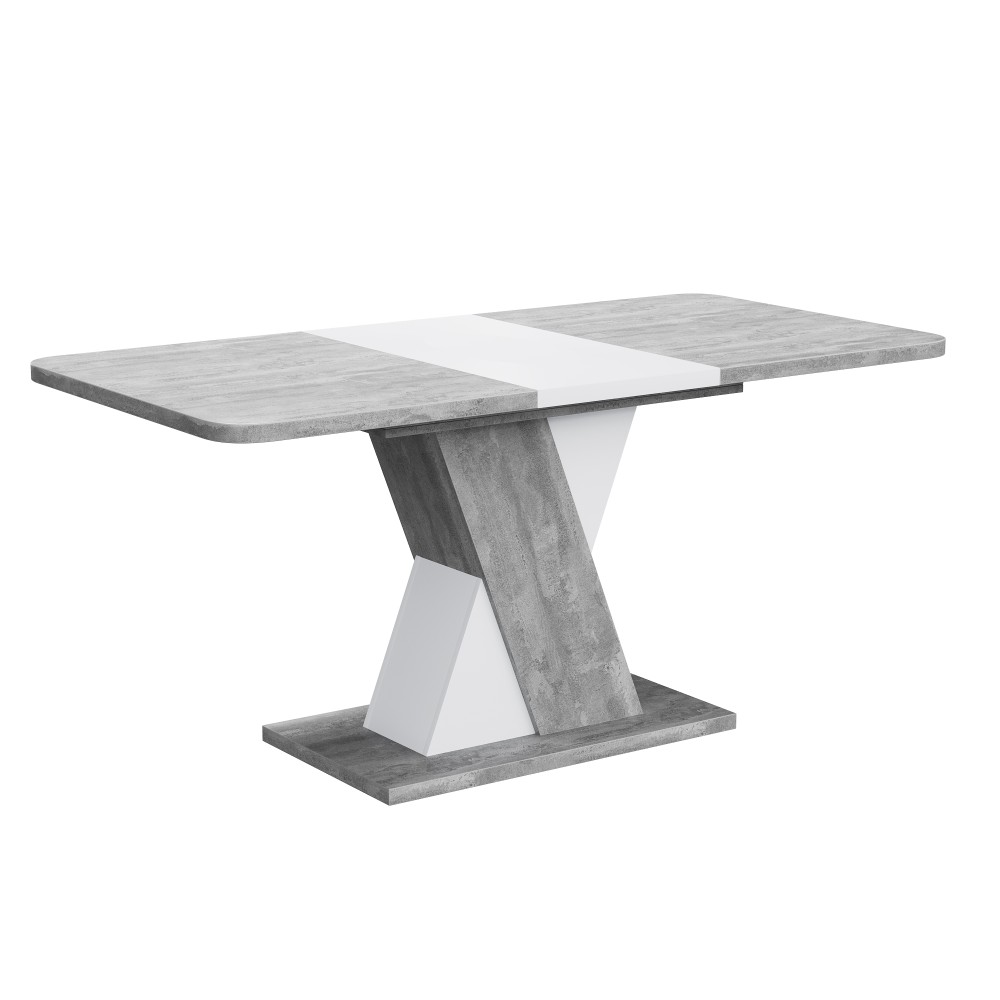 Стол обеденный раздвижной Элана Бетонный камень / белый бриллиант ...
