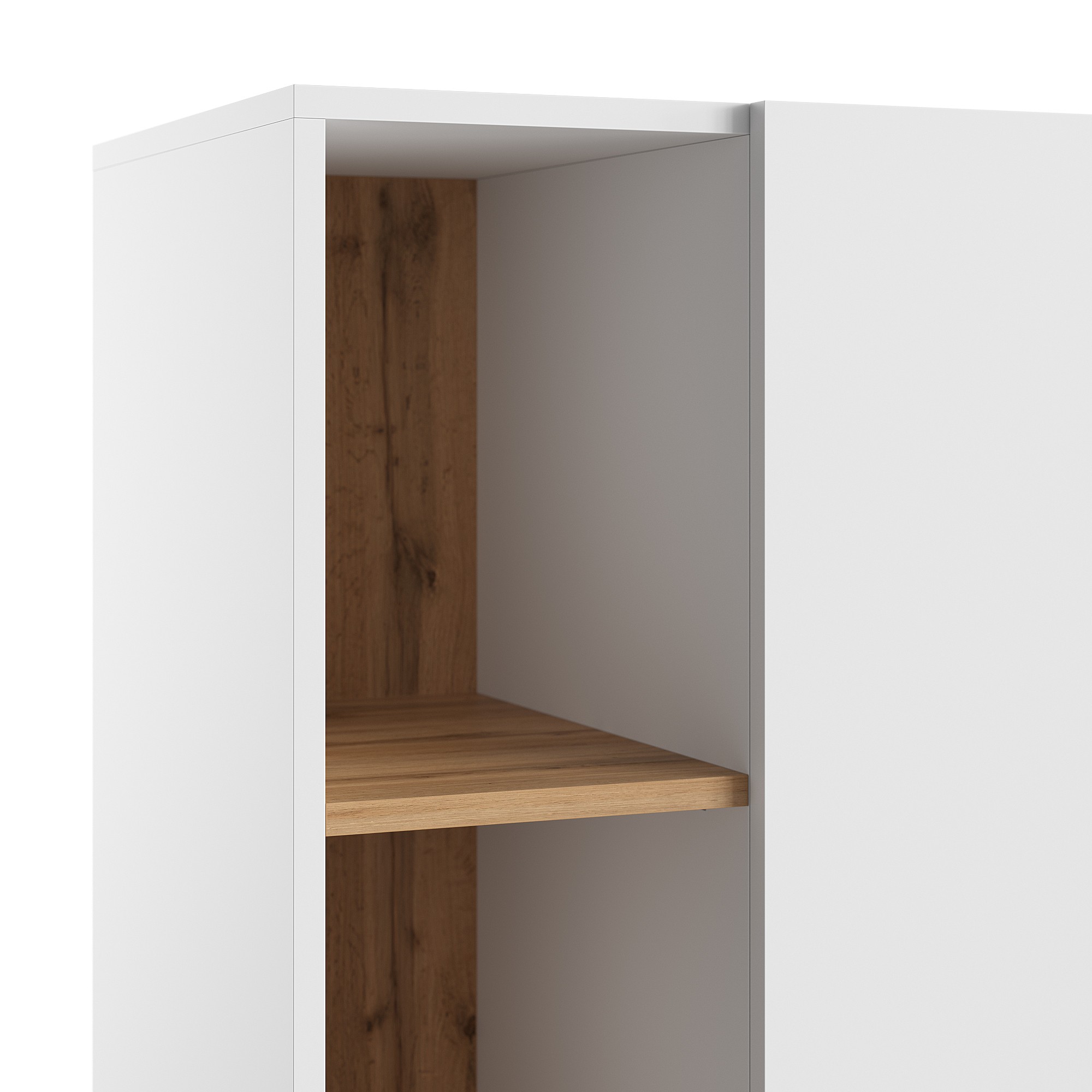 Шкаф-стеллаж Кассия Белый матовый / Дуб вотан купить в Москве — цена от ...