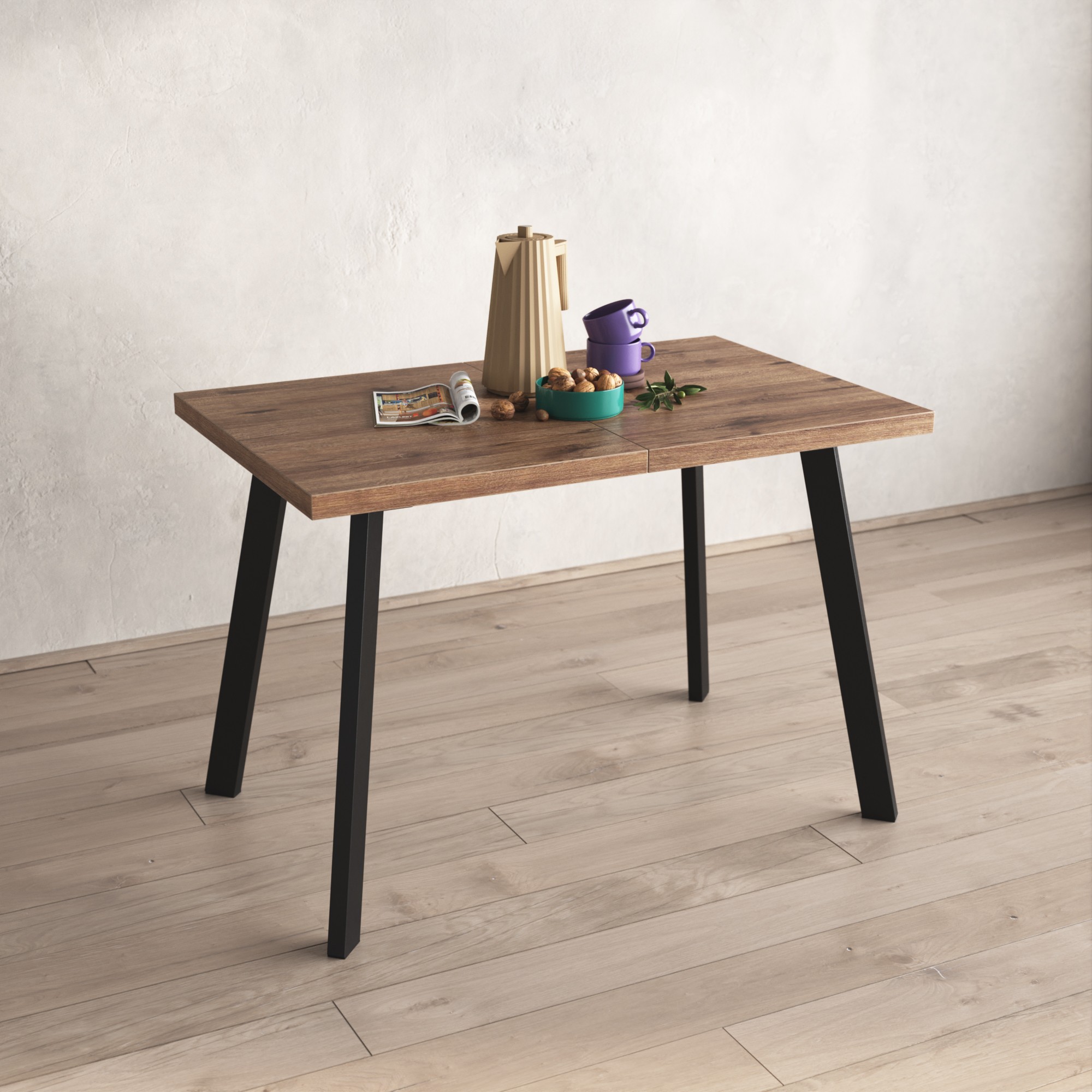 Стол обеденный раздвижной ROM-110 Черный / Дуб винтажный купить в ...