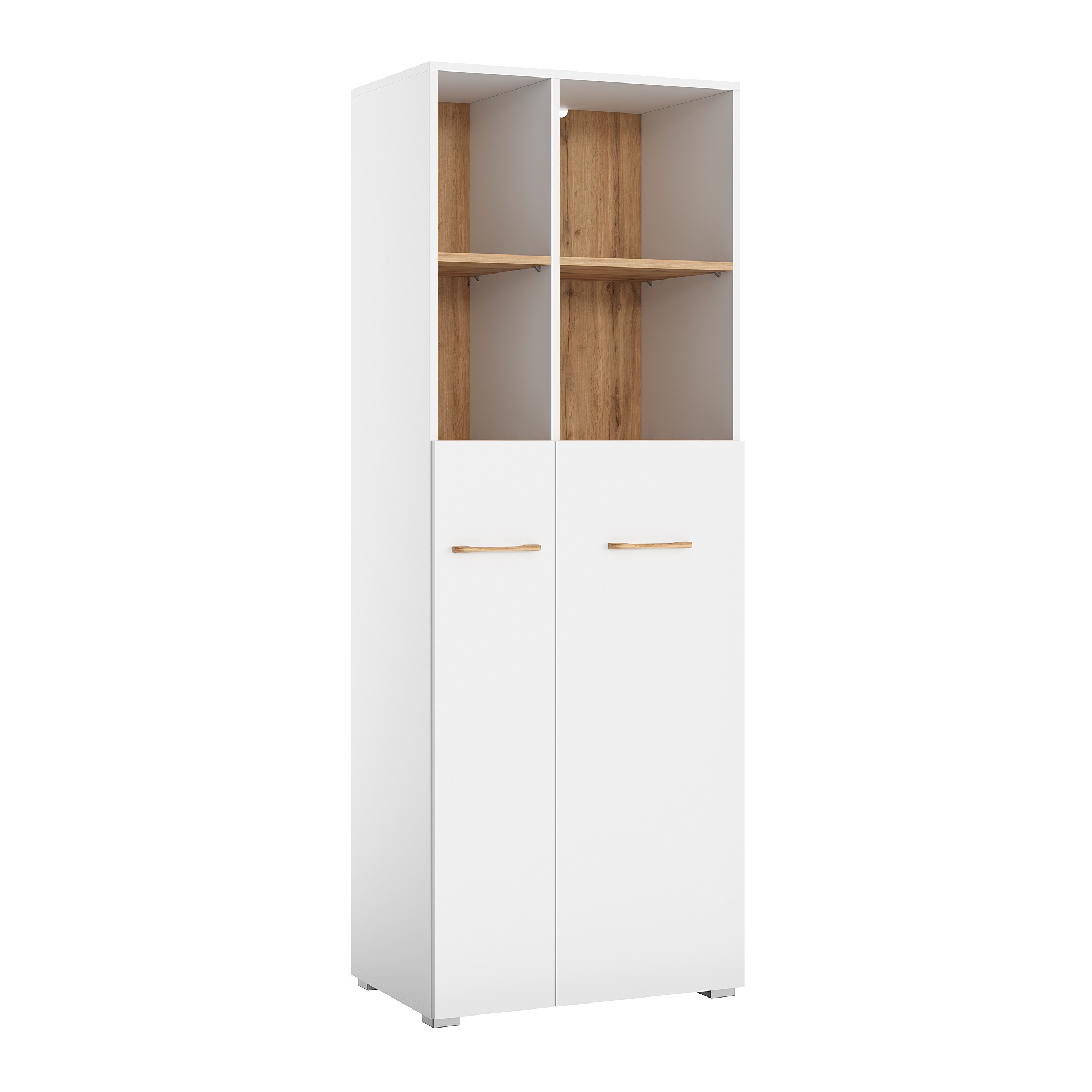 Шкаф-стеллаж Кассия Белый матовый / Дуб вотан купить в Москве — цена от ...