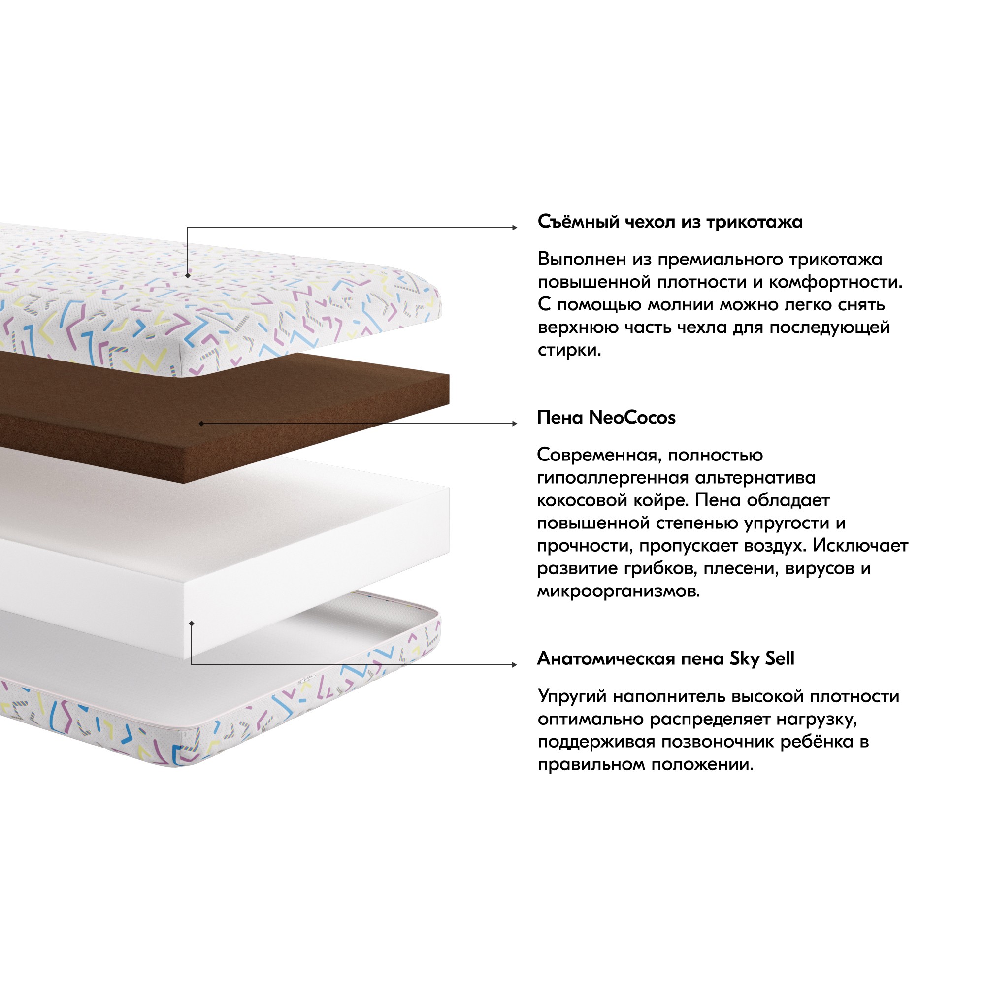 Матрас детский Little Star H12 60x120 двусторонний: средний/жесткий ...