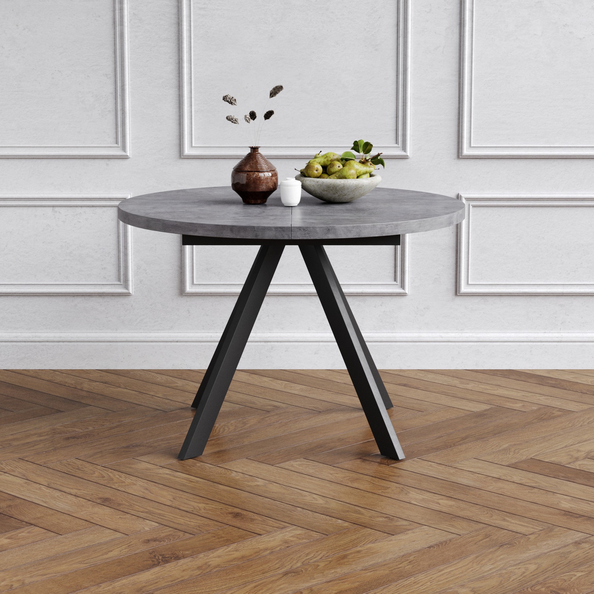 Стол обеденный раздвижной DANTE Черный / Дымчатая керамика купить в ...