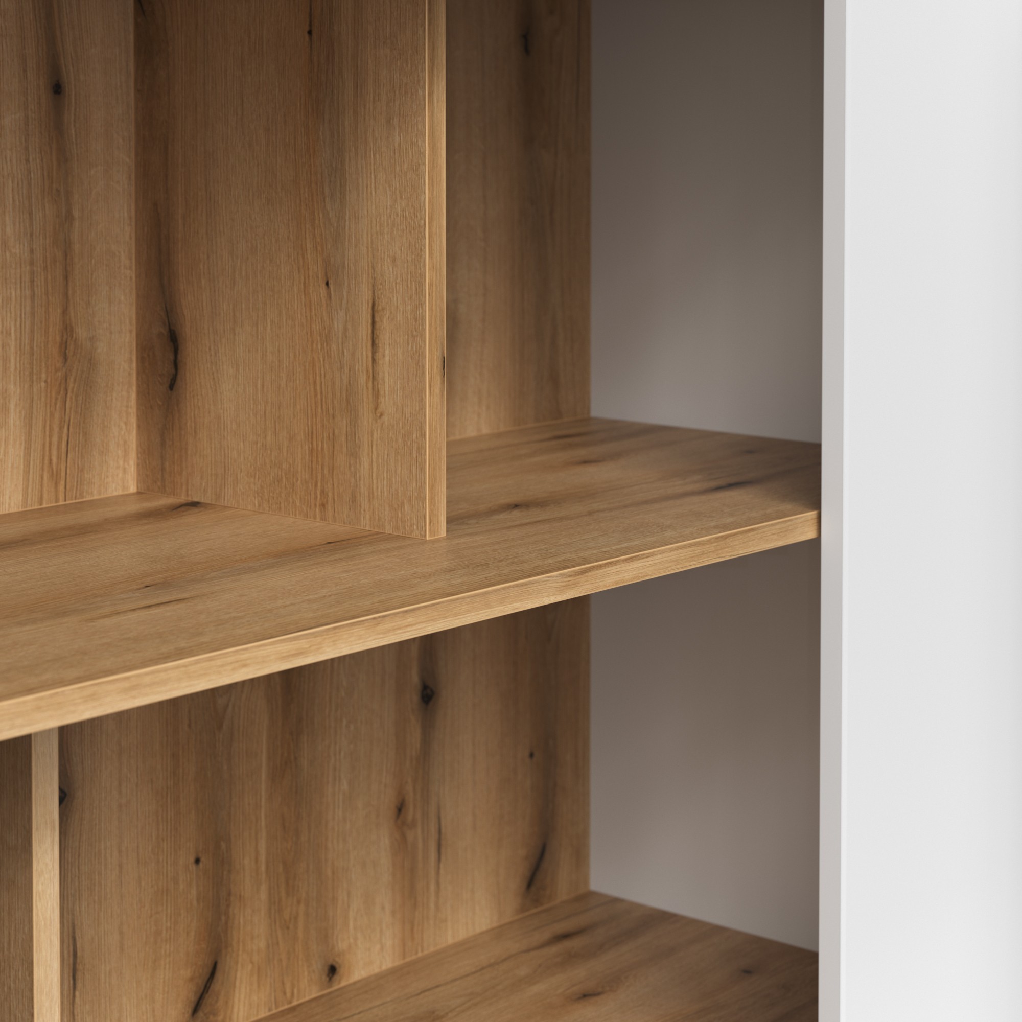 Шкаф-стеллаж Люксор Белый софт / Дуб Эвок купить в Москве — цена от ...