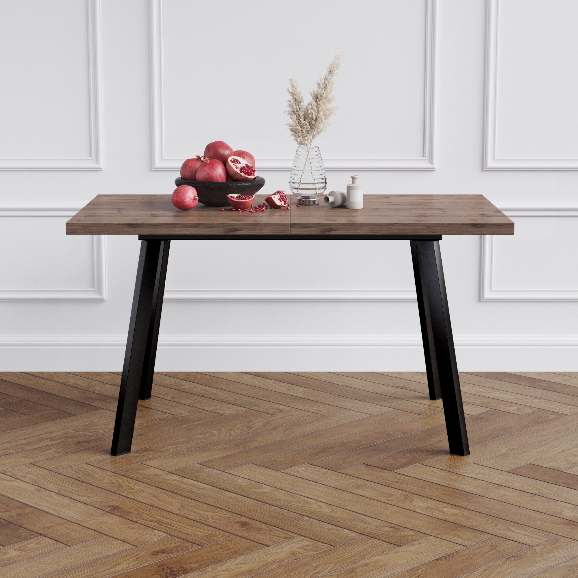 Стол обеденный раздвижной ROM-140 Черный / Дуб винтажный купить в ...