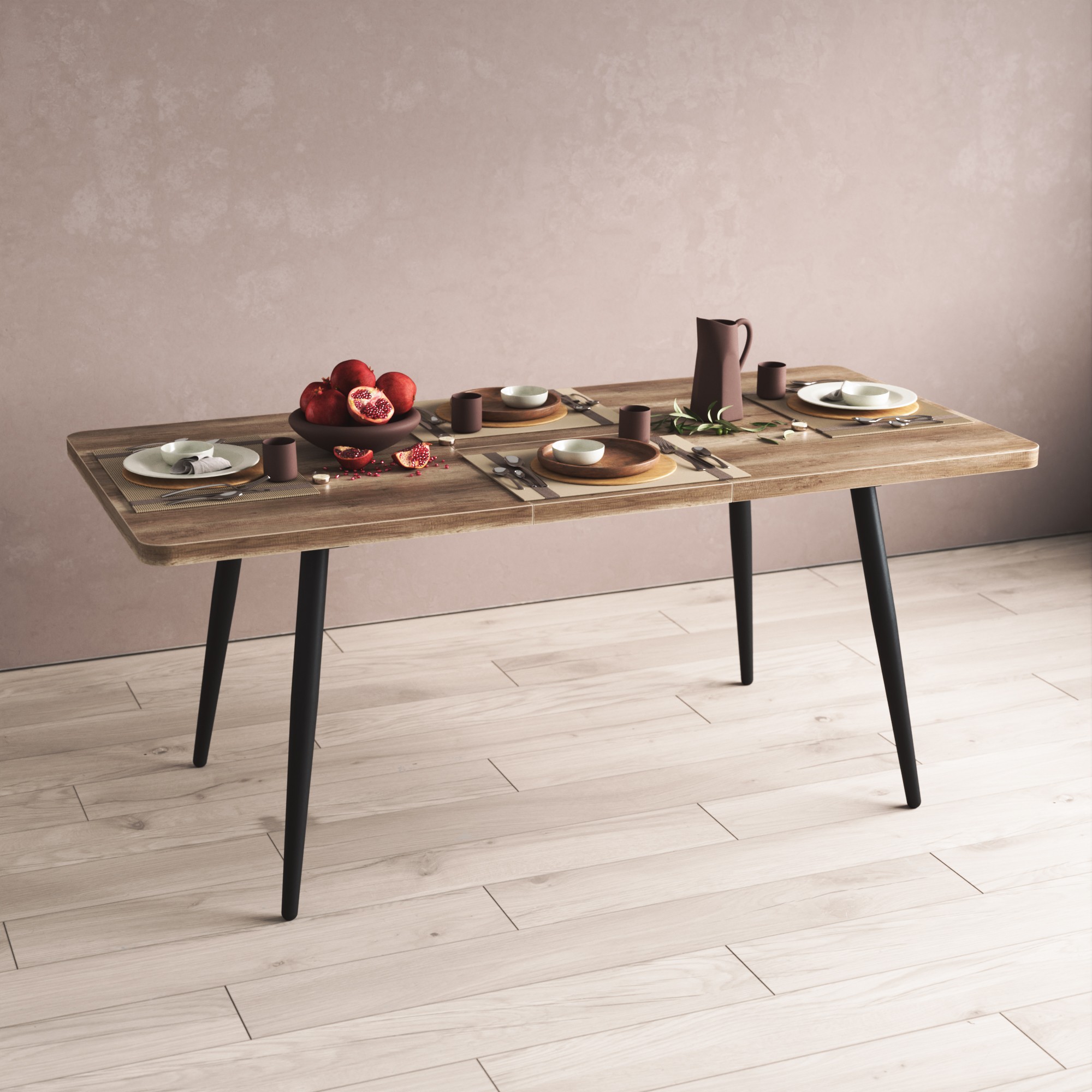 Стол обеденный раздвижной Лоран-140 Черный / Дуб каньон купить в Улан ...