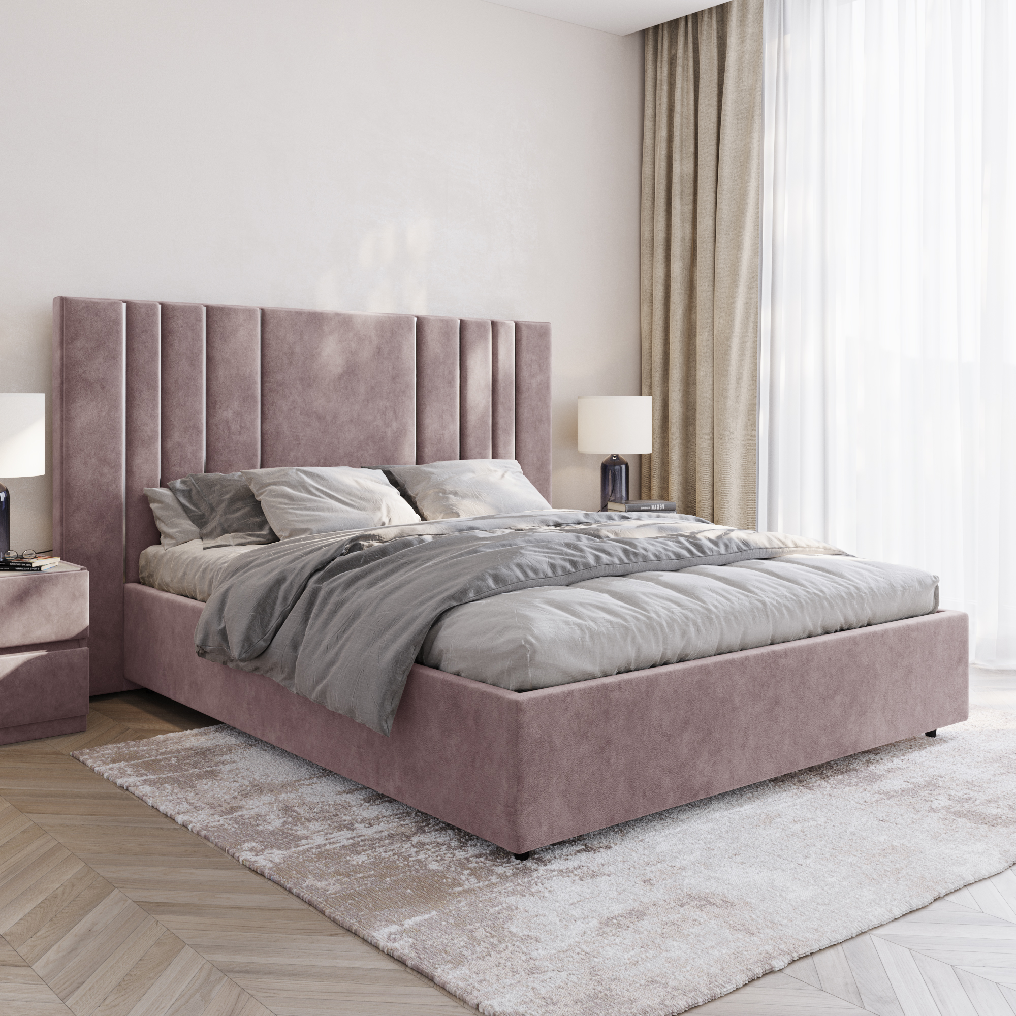Кровать Рания 160x200 kashemir 810 серебро