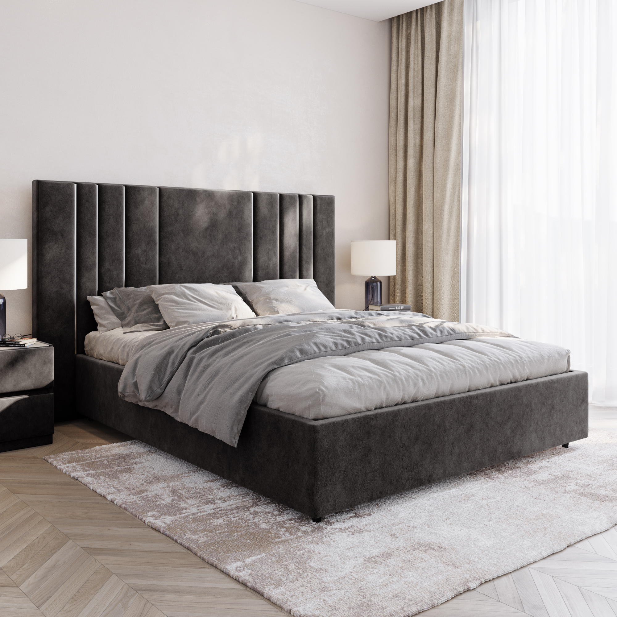 Кровать Рания 160x200 kashemir 980 серебро